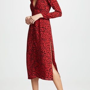 Ravi Red Leopard Scarlett Midi Dress Perfect for Valentines Day!